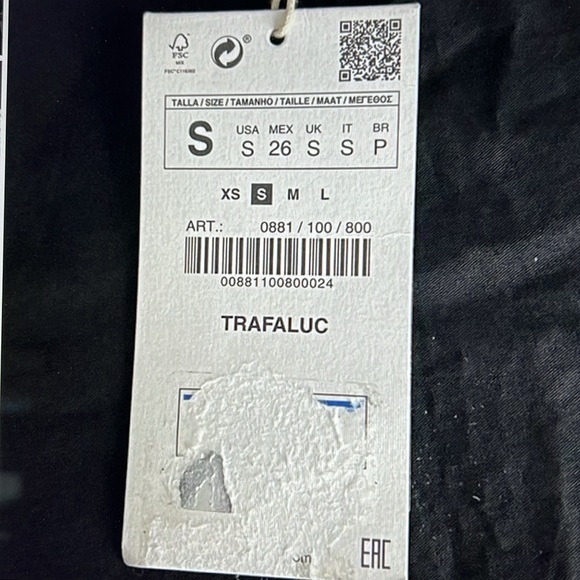 NWT ZARA Trafaluc Collection Embroidered Sleeve Shift Dress Black Ruffle Trim - Picture 12 of 13